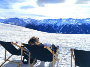 Skigebiet Wildkogel Panorama beim Skifahren